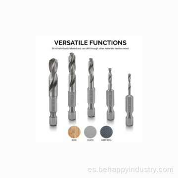 1/4 hex shank hss stubby set de broca